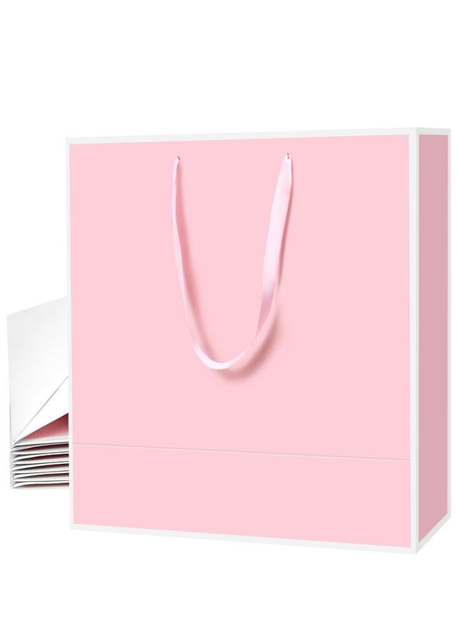Xloey Large Pink Gift Bags,6Pcs 17"x5.5"x12.6" Paper Gift Bags with Ribbon Handles,Gift Wrap Bags for Bridesmaid,Women,Girls,Birthday,Valentines,Wedding Party - Image 1